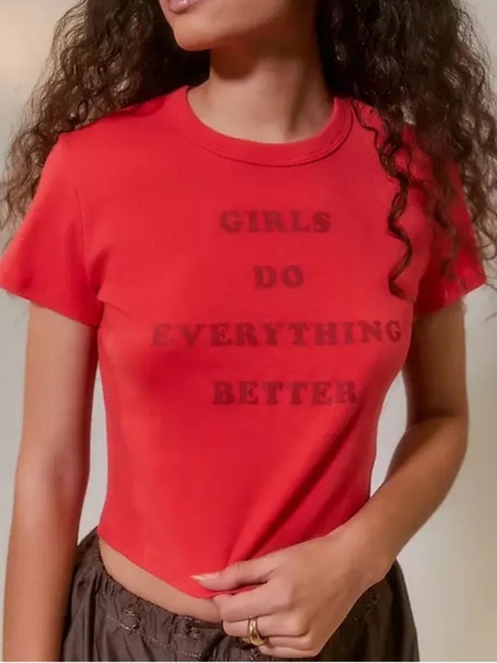 Urban Outfitters Feminist Cropped Graphic Baby Tee